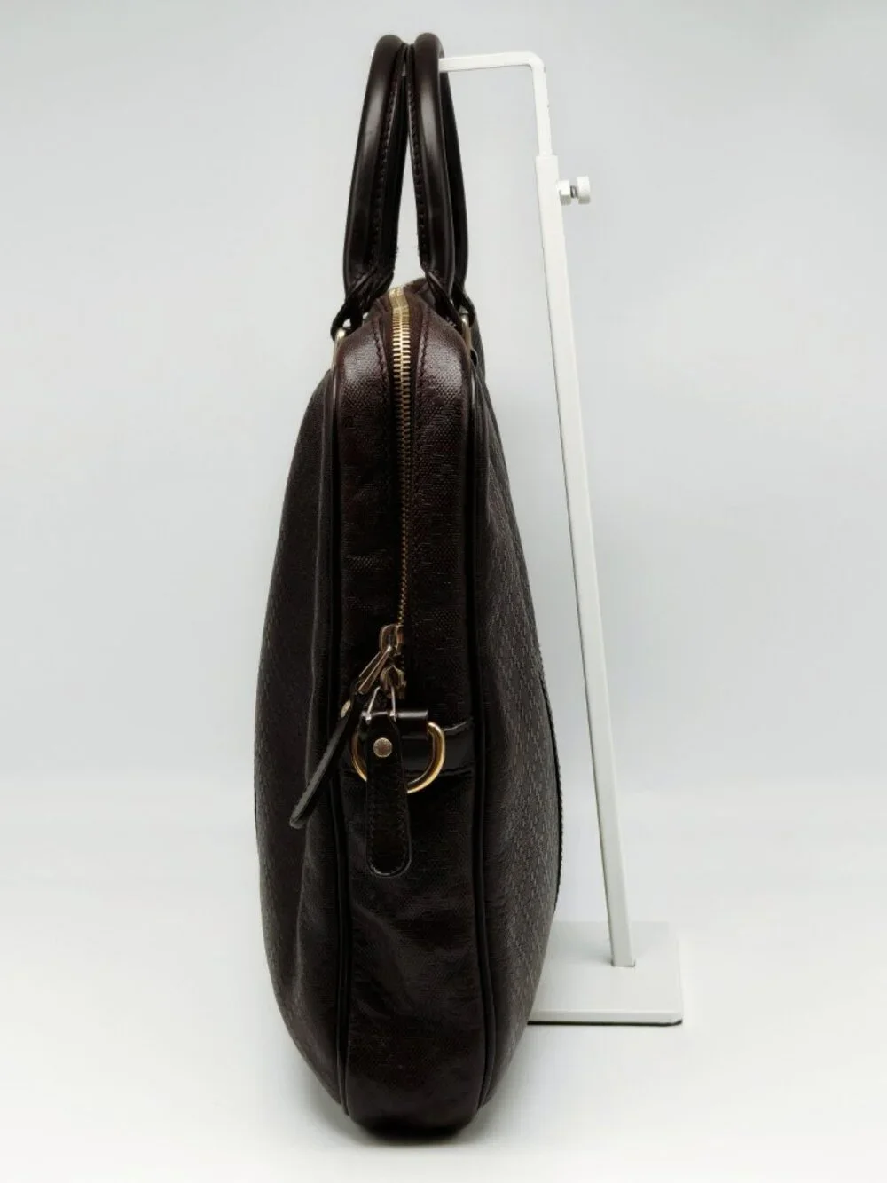 Gucci Brown GG Monogram Briefcase Handbag Top Handle